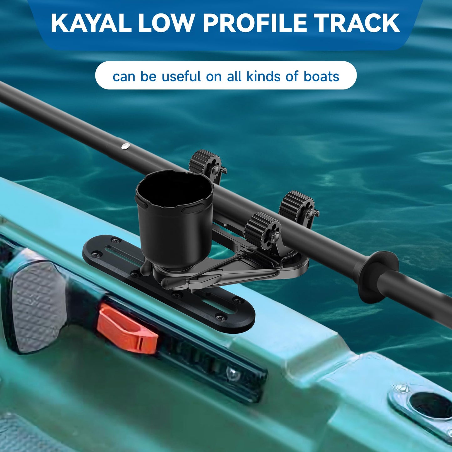 Hohean 4 Pack 7 Inch Kayak Track, Kayak Low Profile Track for Fishing