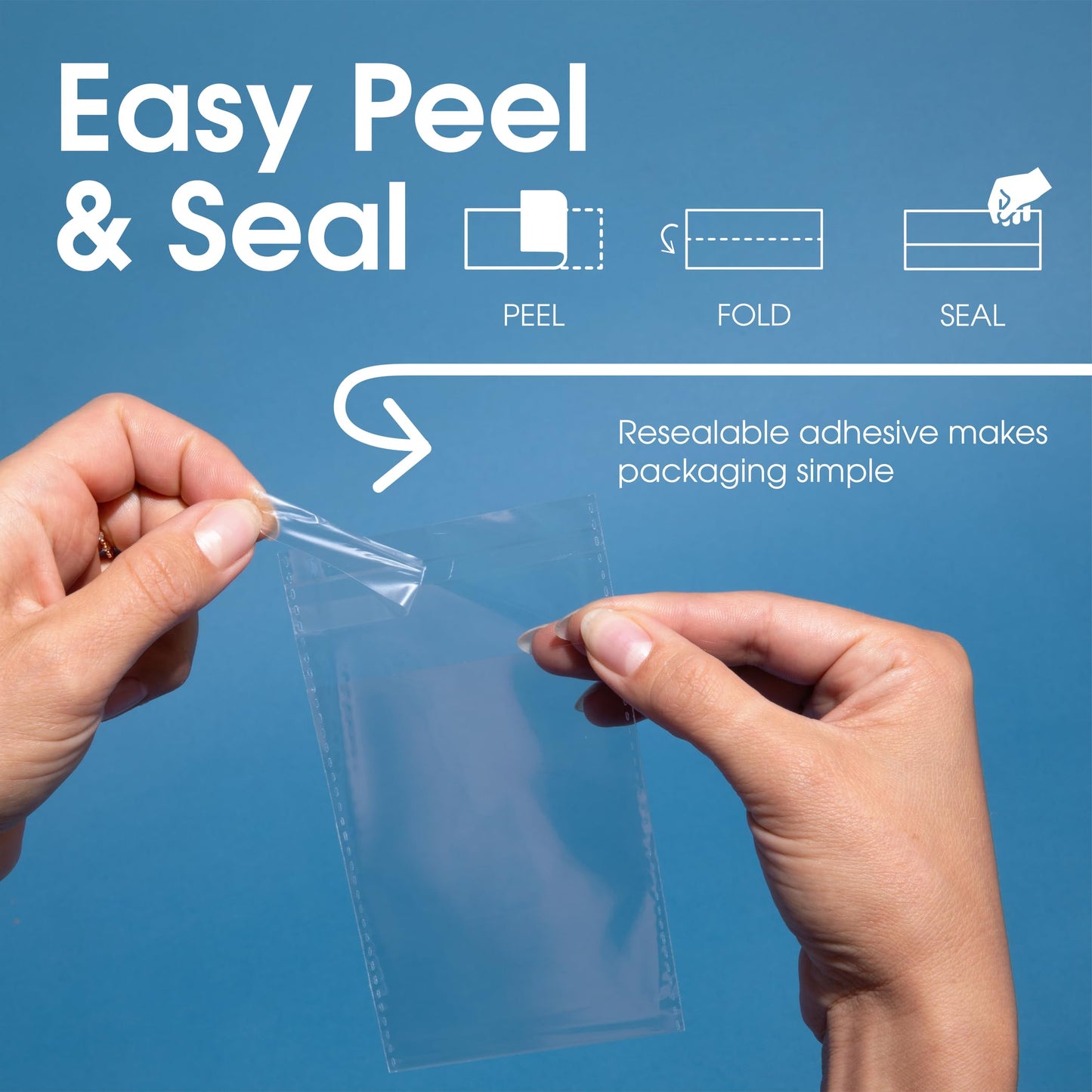 9" X 12" Self-Sealing Cellophane Bags (200 Count) Clear Poly Packaging for Shirts, Clothing, Apparel - Reinforced Resealable Cello Bags for Small Business Shipping - Spartan Industrial