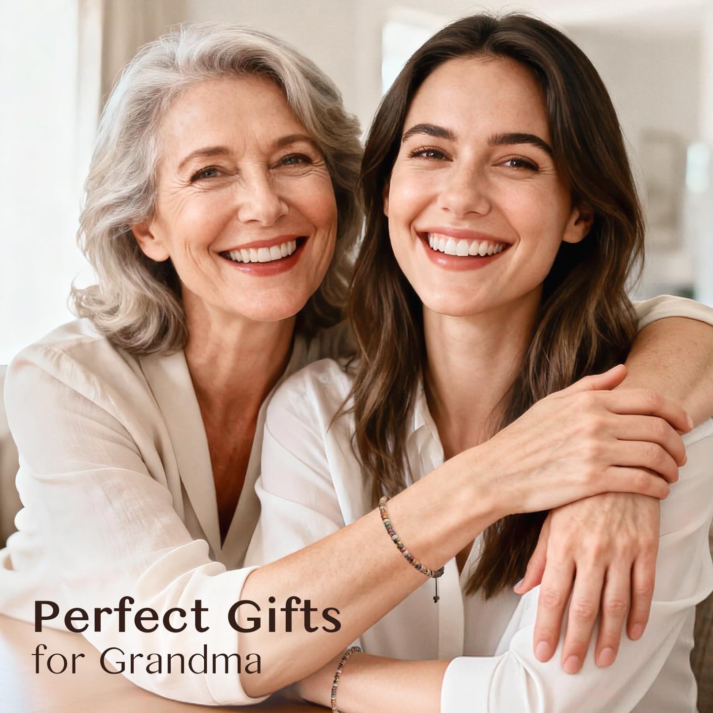 ZOKCC Mohters Day Bracelet Gifts for Grandma Healing Natural Stone Beads Bracelets - Inspirational Christmas Birthday Gifts for Grandma from Granddaughter Grandson