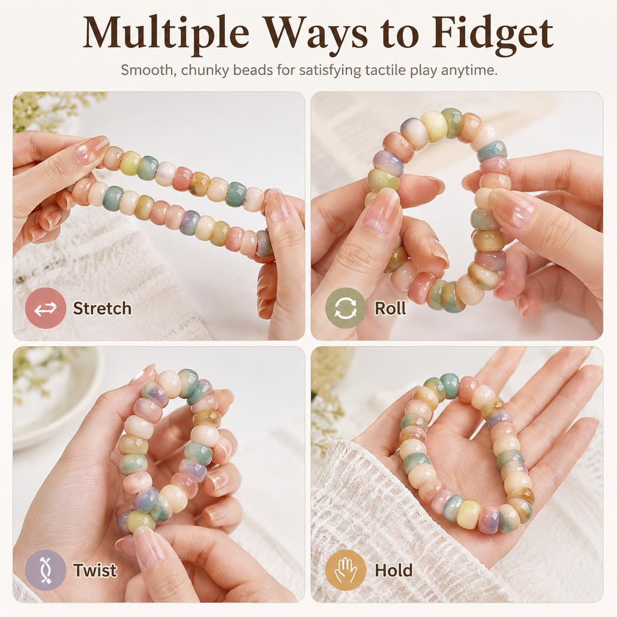 Embtrem Fidget Bracelet Bodhi Seed Bracelets Anxiety Fidget Bracelets Protection Healing Stretch Alleviate Anxiety Stress Protection Healing Bodhi Jewelry Gifts for Women Men