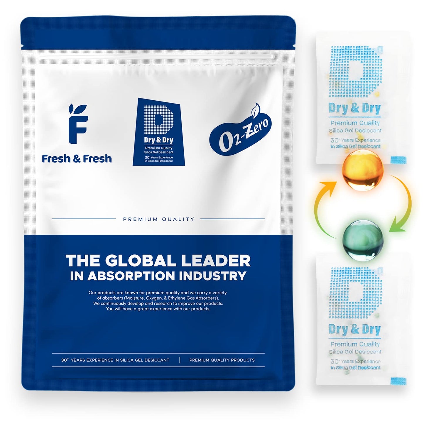 Dry & Dry 5 Gram [400 Packets] Orange Indicating Silica Gel Packets Desiccants Silica Packets - Rechargeable Moisture Absorbers for Food Storage, Electronics, 3D Filament & Safes