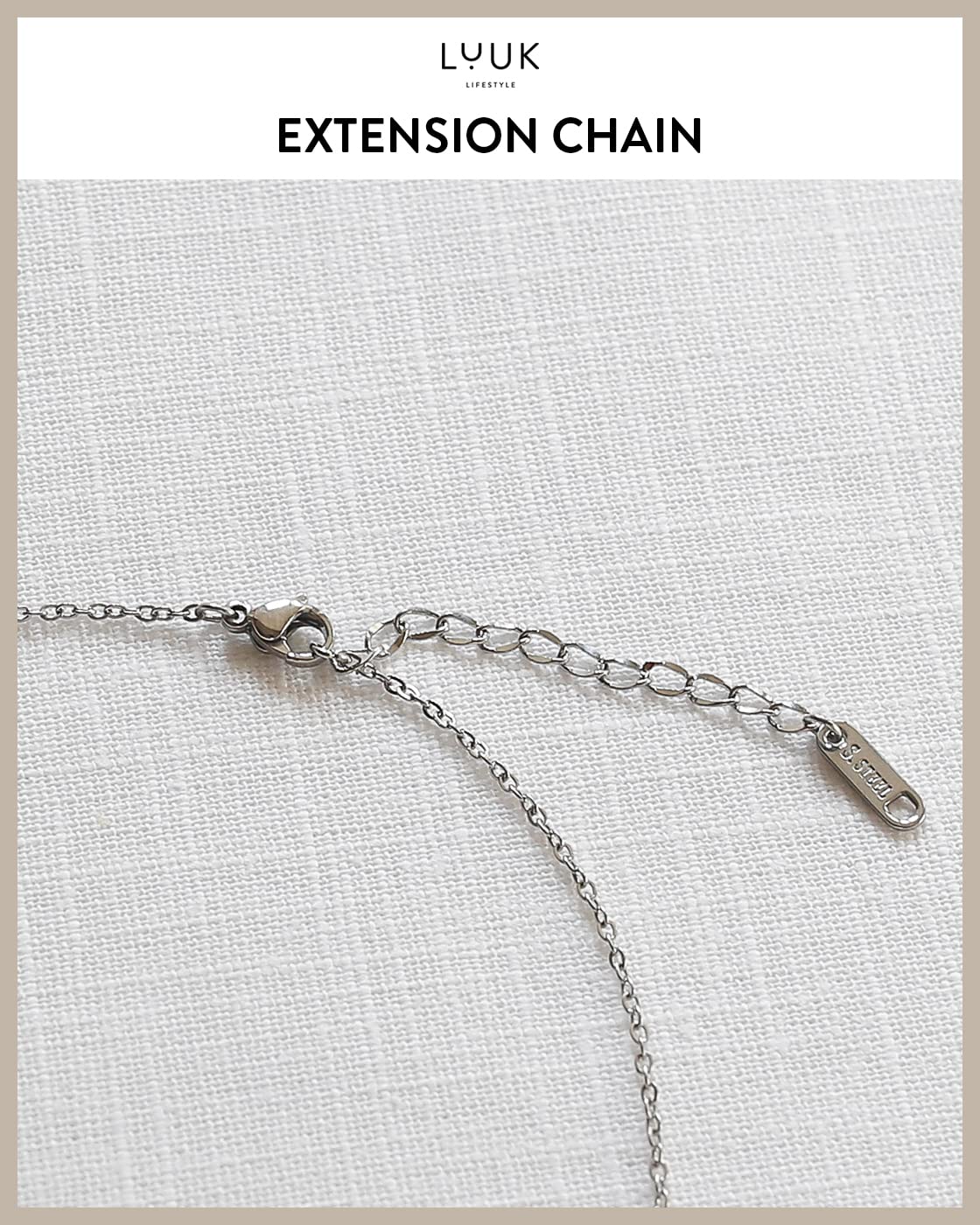 LUUK LIFESTYLE Stainless steel necklace for women with Fatima|Buddha hand pendant and HAPPINESS gift card, zen hamsa jewelry for protection against bad luck, hippie chic boho style aspect, silver