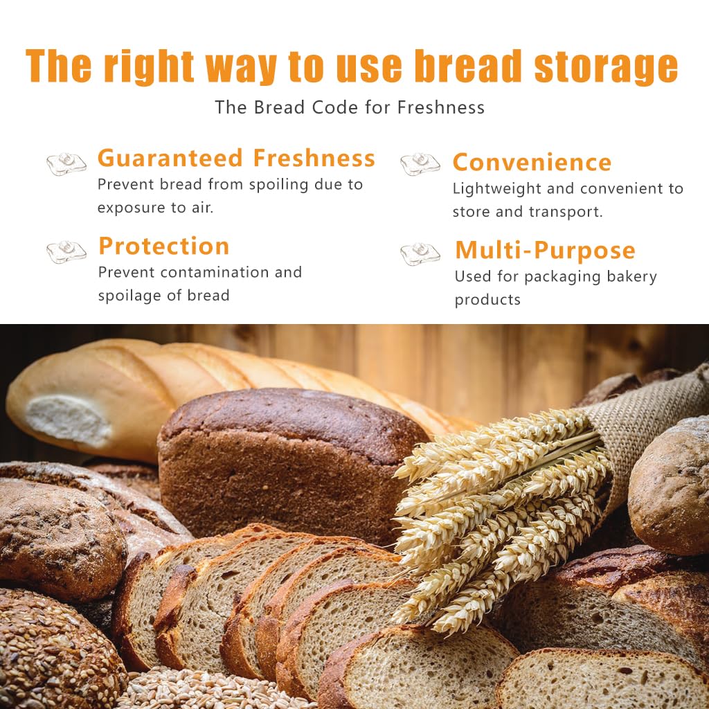 Homrelaxy 300Pcs Plastic Bread Bags for Homemade Bread and 330 Ties, 18 x 8 x 4 Inch Reusable Clear Loaf Bags, Adjustable, Perfect for Home Bakers and Bakeries