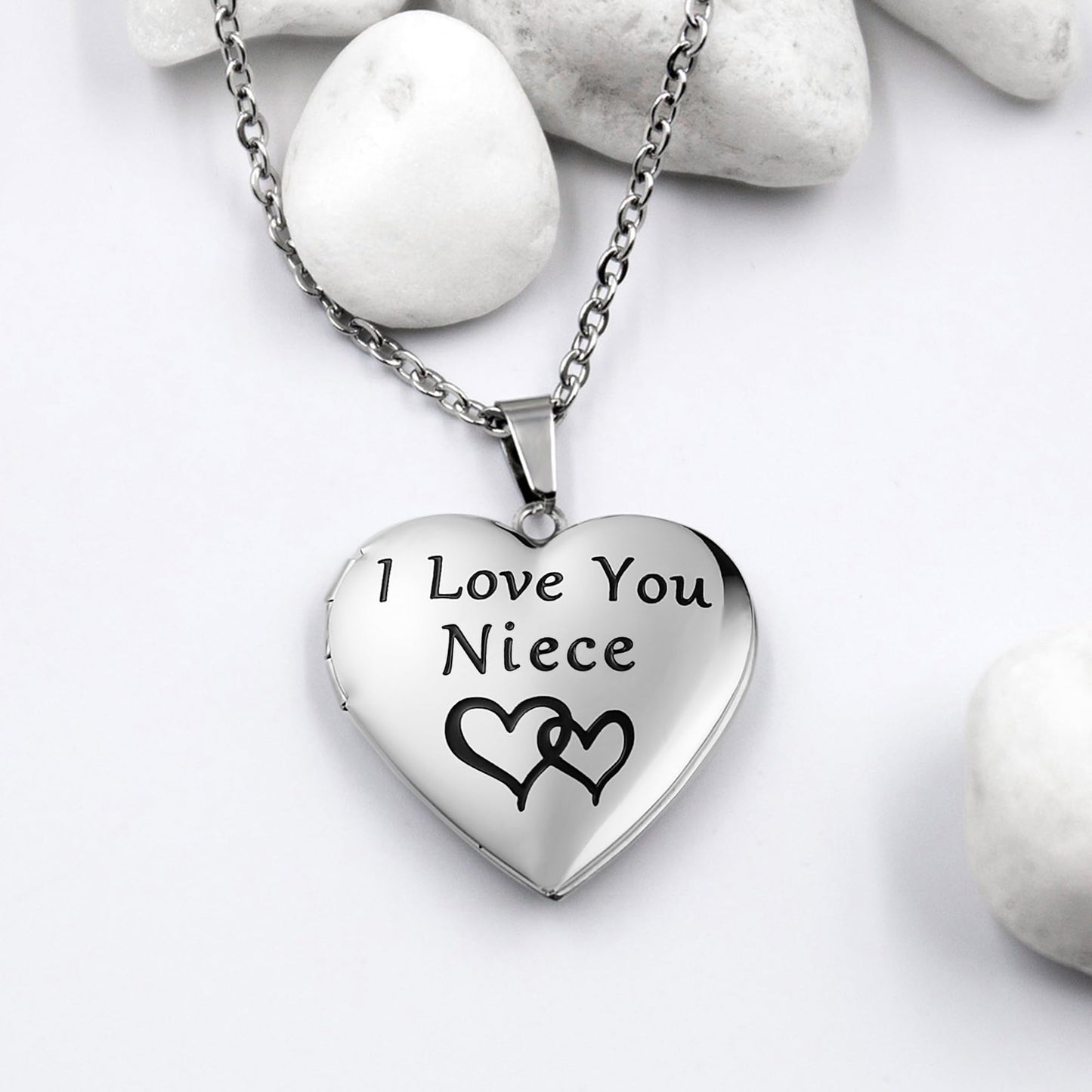 PHOCKSIN I Love You Niece Locket Necklace For Niece From Aunt Locket Necklace That Hold Pictures As Birthday Gift