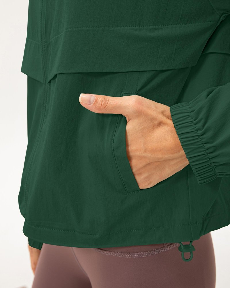 Locachy Women's Lightweight Zip Up Athletic Jacket Stand Collar Windproof Sun Protection Workout Outdoor Jacket Mysterious Green XS