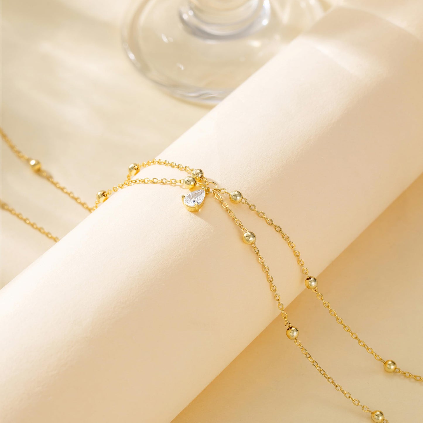 CHESKY Gold Waist Beads, Dainty 14k Gold Plated Waist Chain Non Tarnish CZ Pendant Body Chain Jewelry for Women Hypoallergenic Belly Chain Waterproof Gold Belly Button Ring Jewelry for Women
