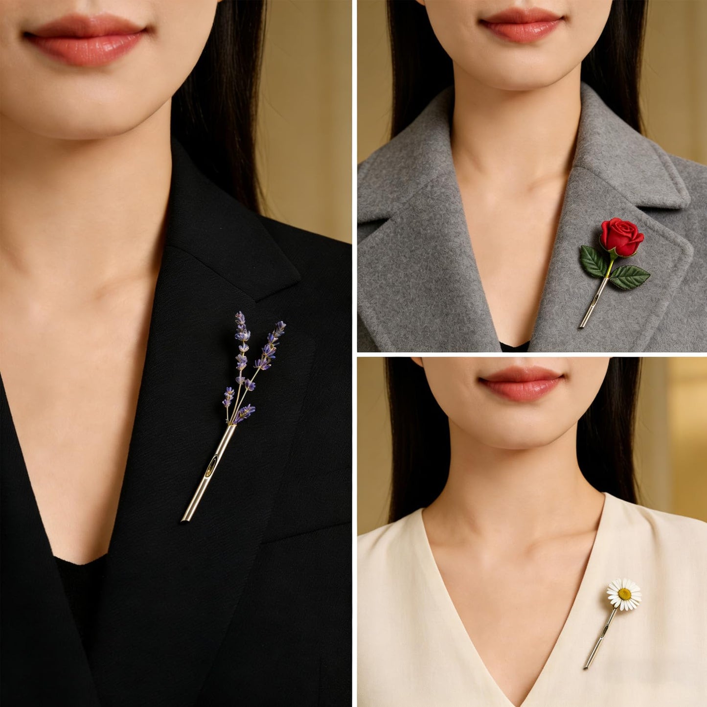 A Kind Brooch - Every Bloom Tells a Different Story, Branch-Shaped Flower Insert Brooch, DIY Elegant Jewelry for Women Men (1pcs)