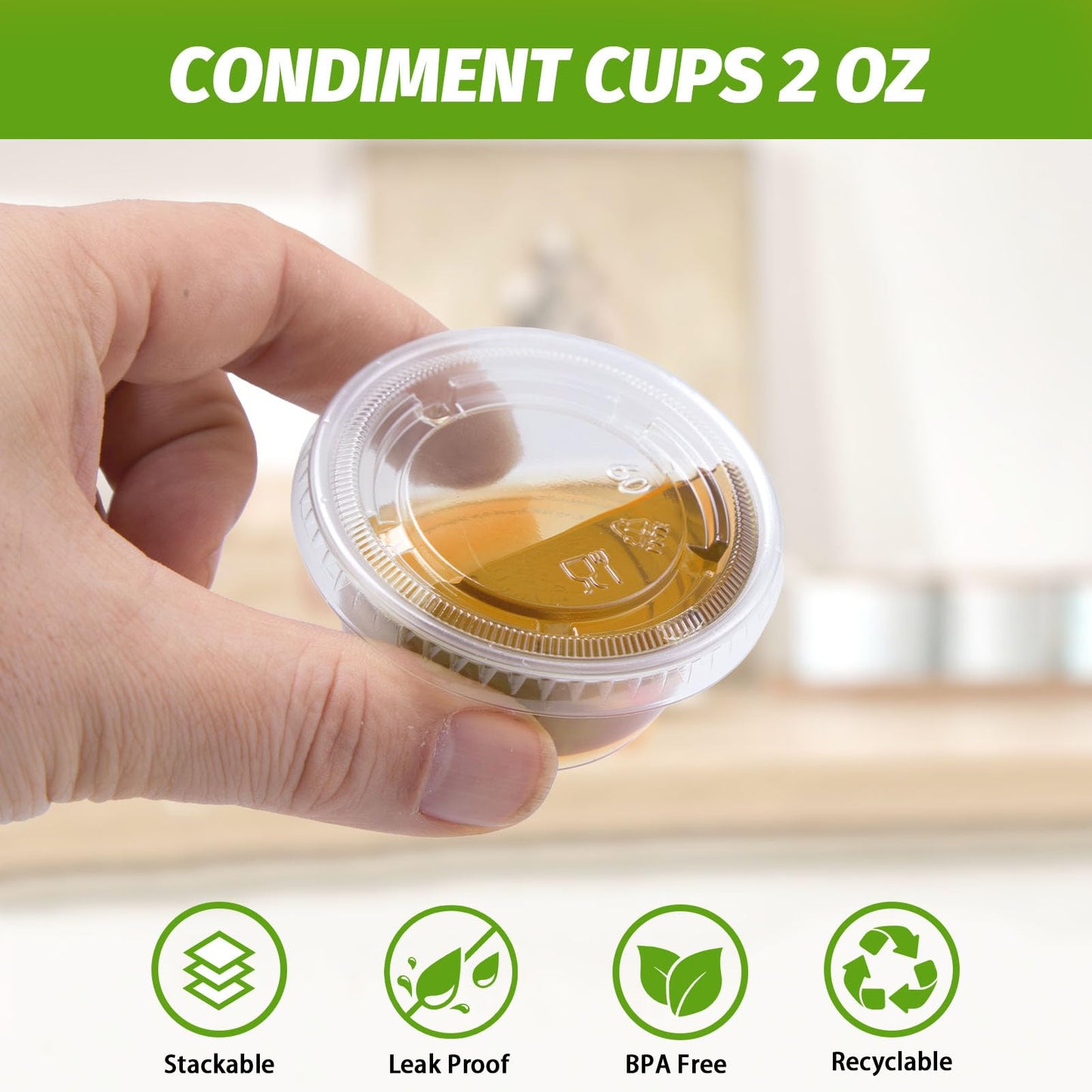 Clawsoff 1000 Sets 2 oz Jello Shot Cups with Lids,Disposable Plastic Portion Cups Bulk,Durable & Leak-proof Clear Portion Containers for Sauces, Dressings & Samples