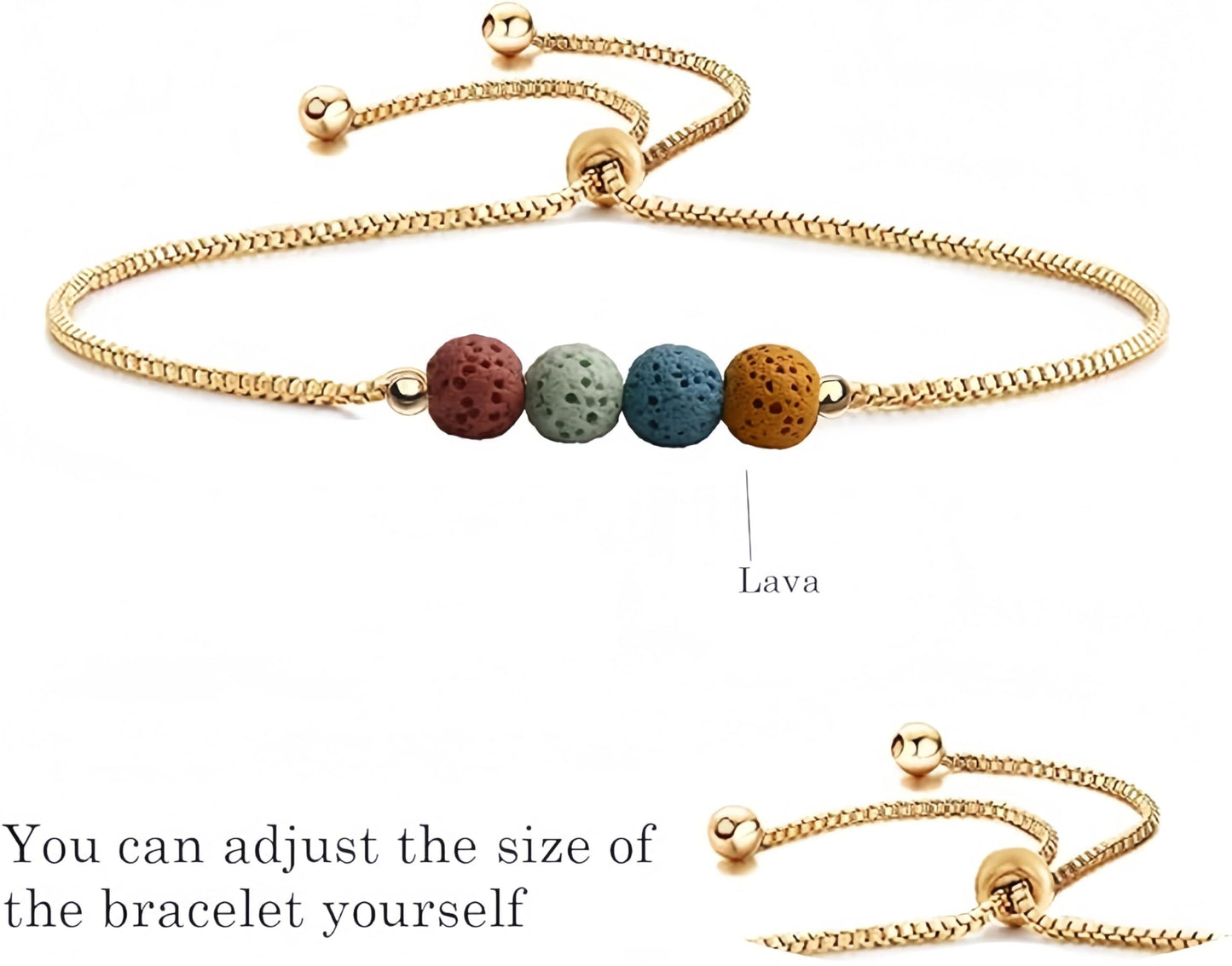 Jardme Essential Oil Diffuser Bracelets, 14K Gold Link Bracelets for Women, Birthday Gifts for Women Mom
