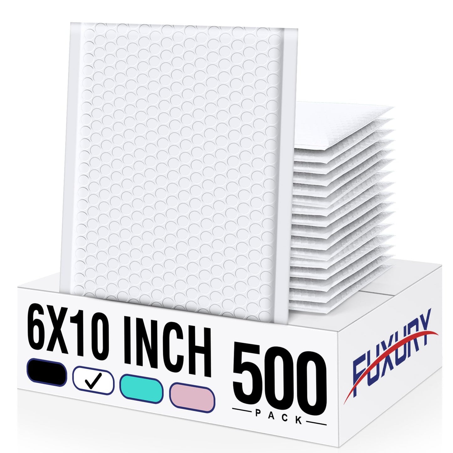 Fuxury 500 Pack White Bubble Mailers 6x10 Inch, Small Bubble Shipping Envelopes#0 Thick Bubble Padded Mailer Strong Adhesion Padded Envelopes for Mailing Jewelry,Makeup