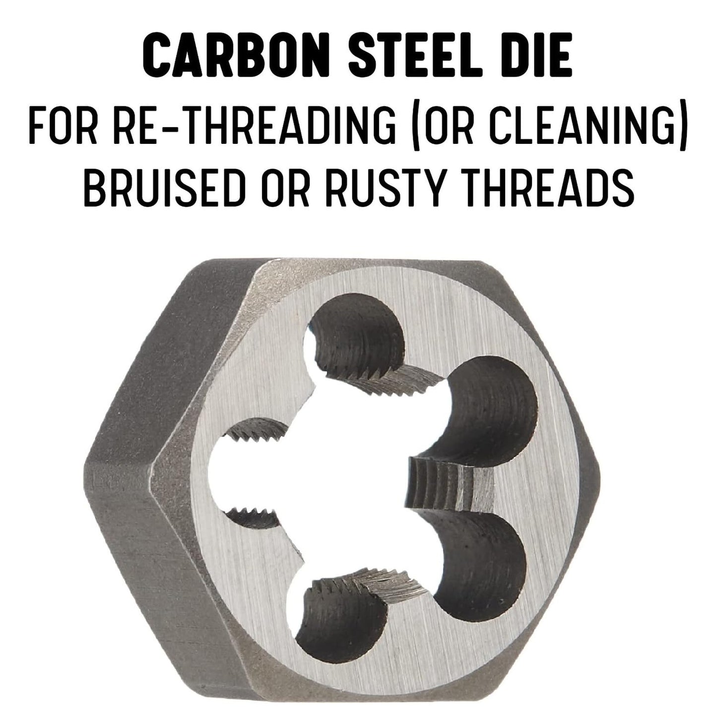 Drill America 1-3/4"-16 Carbon Steel Hex Rethreading Die, DWT Series