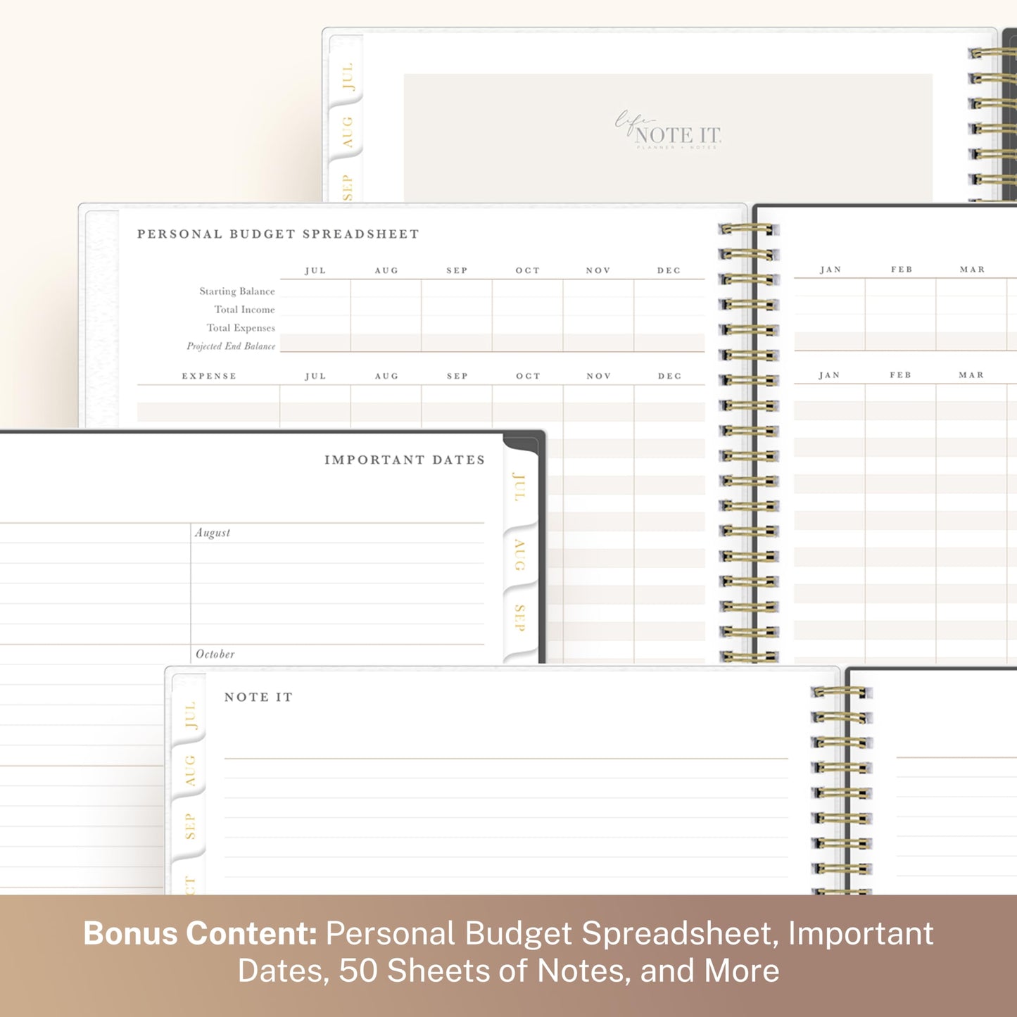 Blue Sky Life Note It 2026-2027 Academic Year Weekly and Monthly Planner, July 2026 - June 2027, 8.5” x 11”, Flexible Cover, Laminated Tabs, Wirebound, Storage Pocket, Hannah