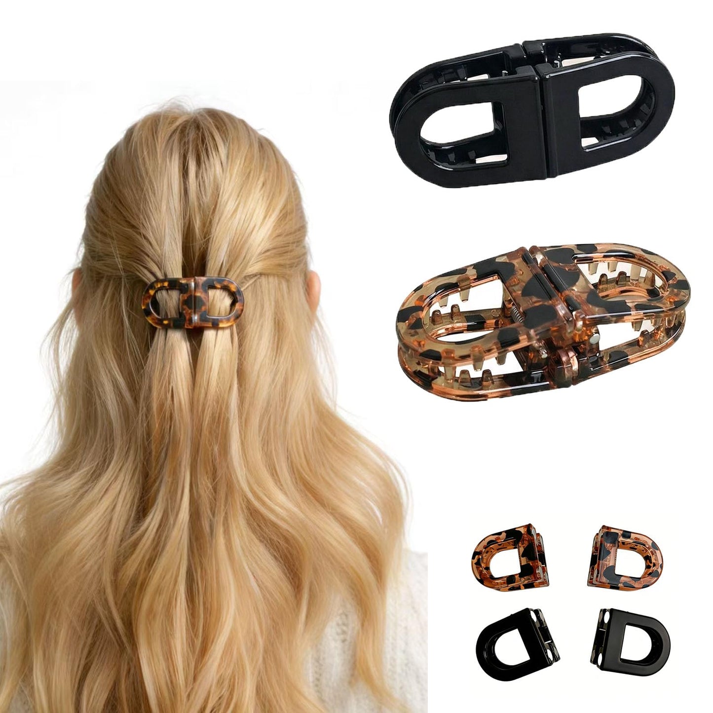 Magnetic Hair Clips,Mini Flat Claw Clips for Women - Lightweight with Firm Hold and Creaseless No Crease for Daily Office