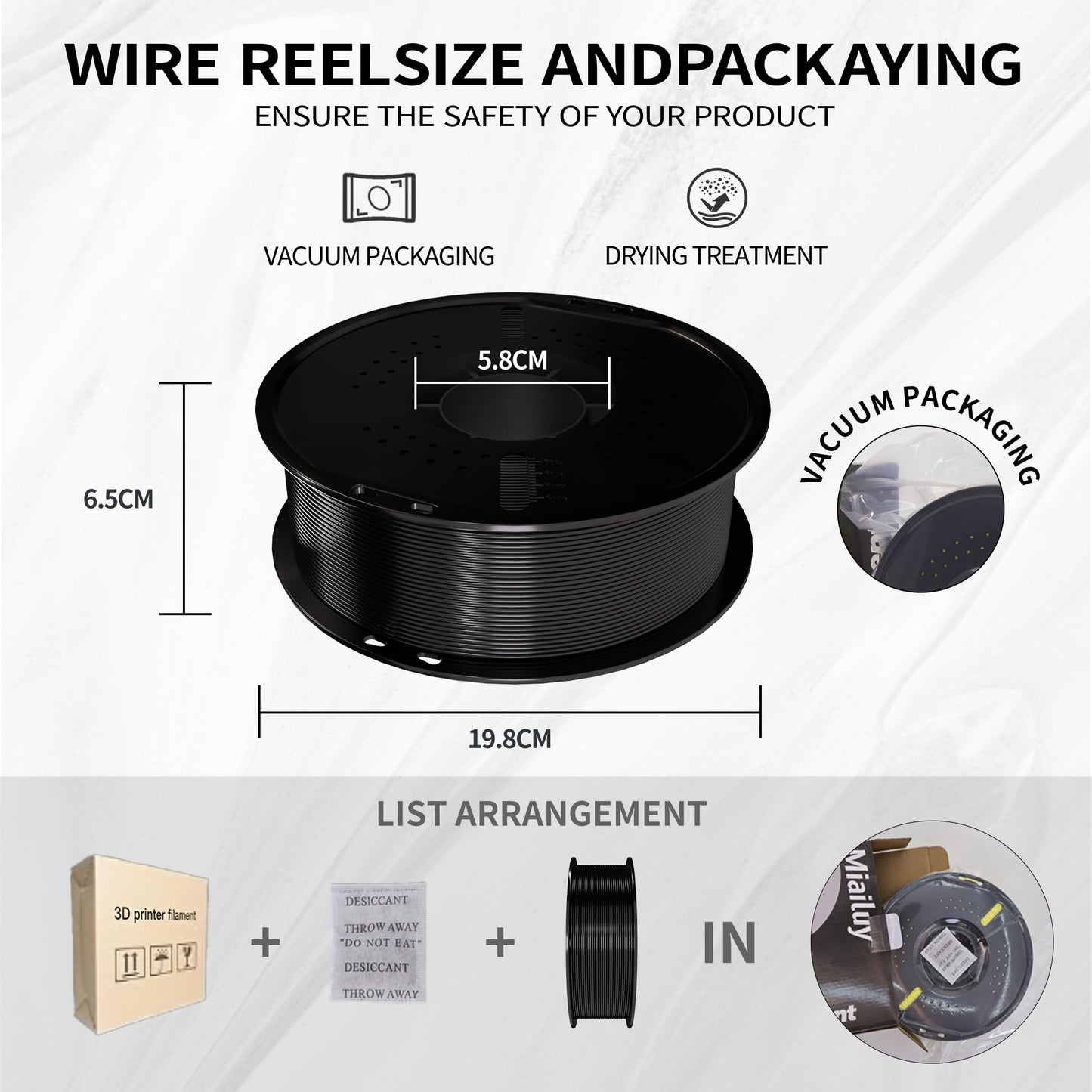 Miailuy Silk Filament PLA 1.75mm Silk 3D Printer Filament, Silk 1kg Spool (2.2lbs), Dimensional Accuracy +/- 0.02 mm, Fit Most FDM Printer (SilkBlack)