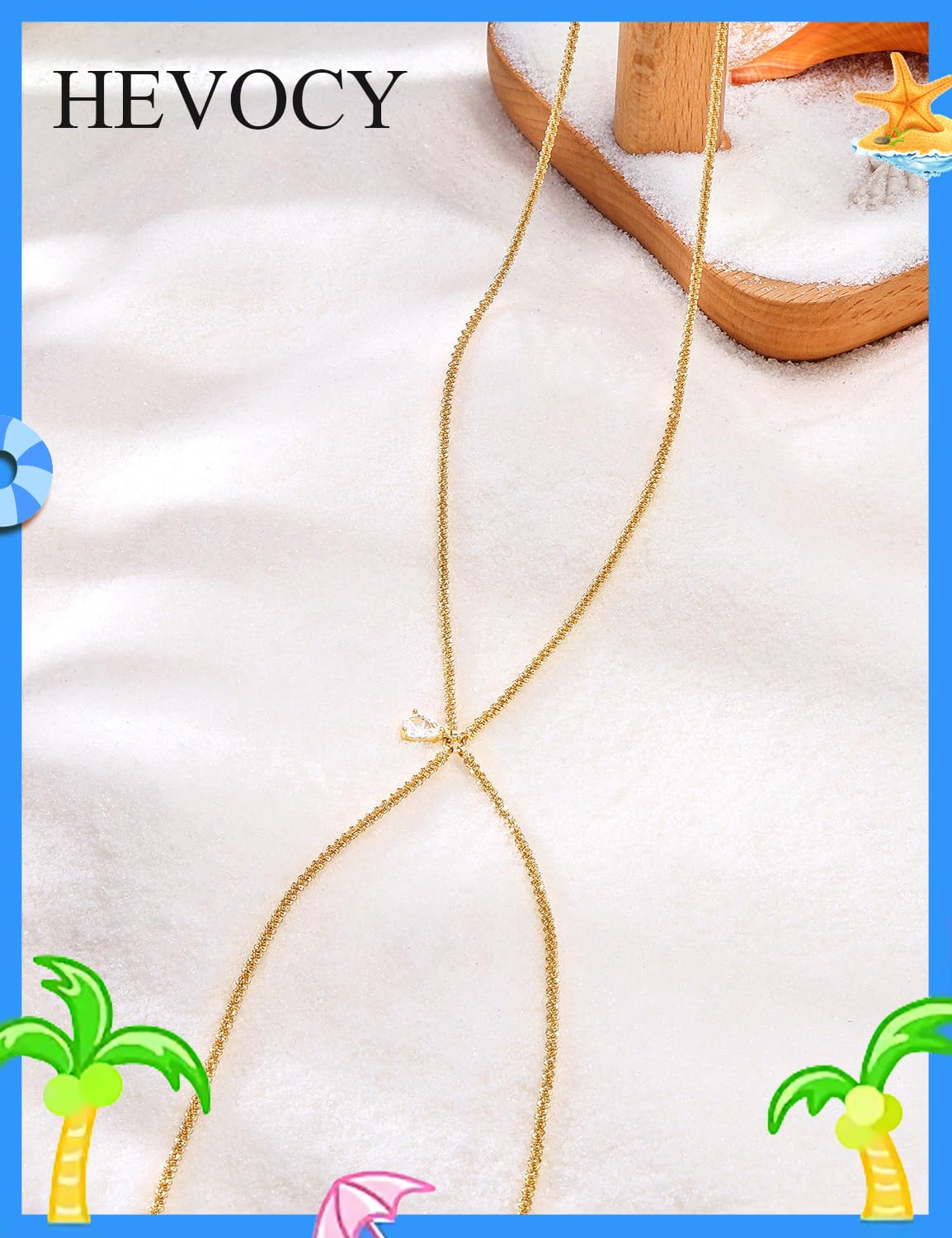 HEVOCY Gold Waist Chain for Women, Trendy Layered Belly Chain Jewelry, Adjustable Body Chain for Beach & Summer Outfit
