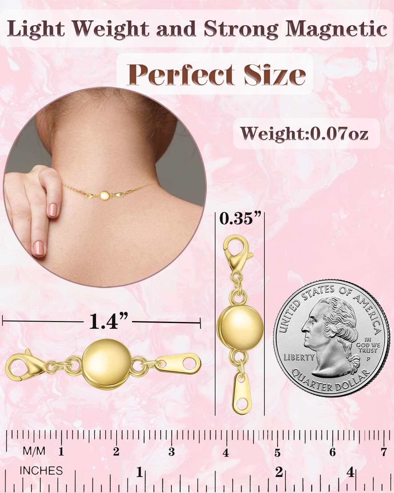 Dailyacc Necklace Clasps and Closures - Round Bracelet Extender Clasps for Jewelry Making