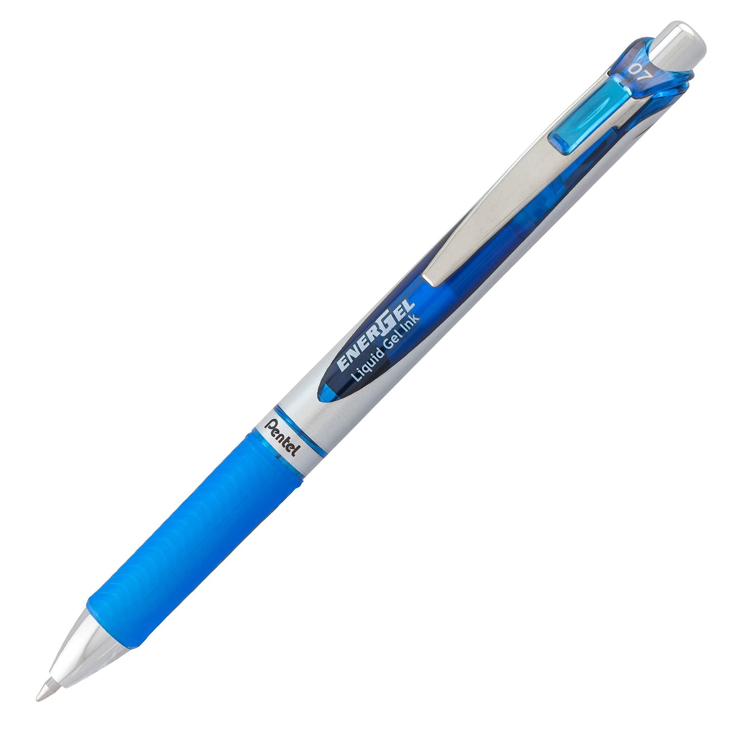 Pentel EnerGel RTX RT Liquid Gel Pen, Med, Metal Tip, (0.7mm), Blue Ink, Box of 12 (BL77PC12C1)