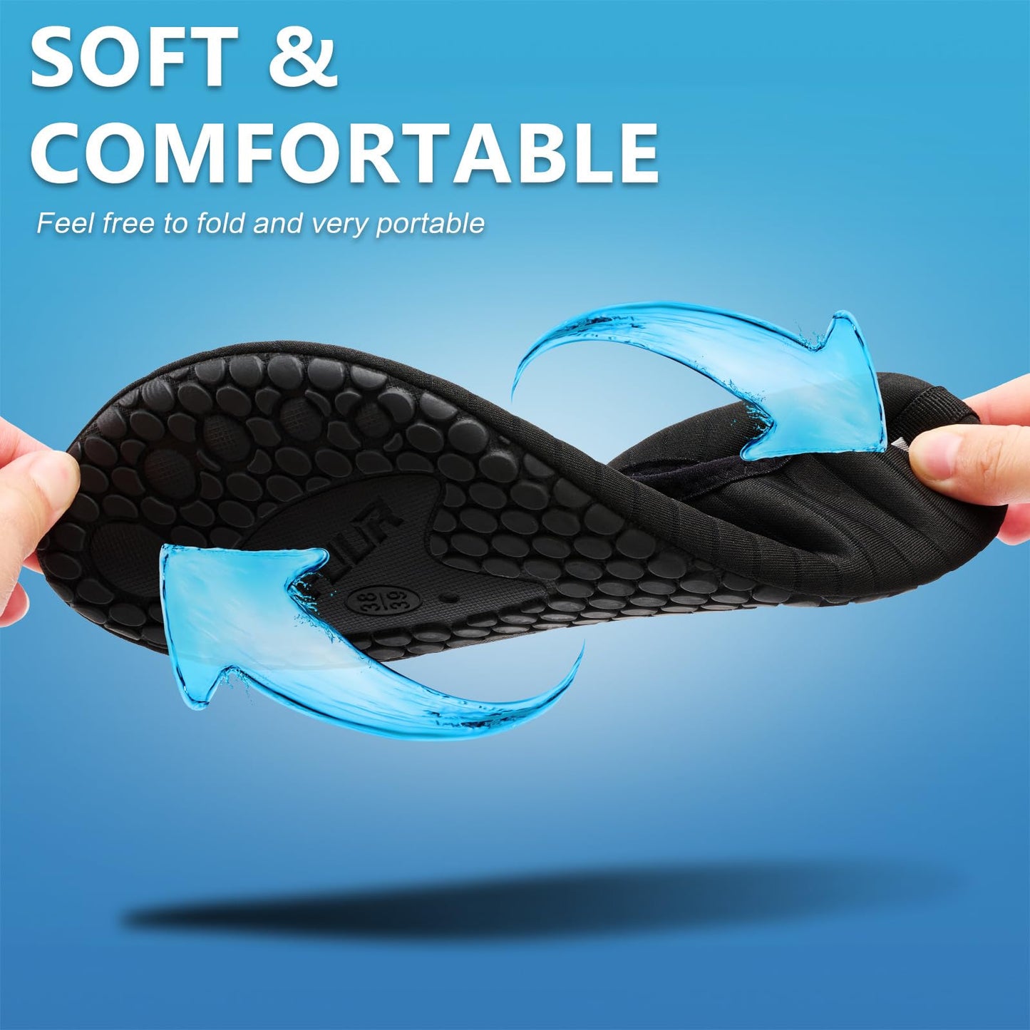 VIFUUR Water Sports Shoes Barefoot Quick-Dry Aqua Yoga Socks Slip-on for Men Women A Black 42-43