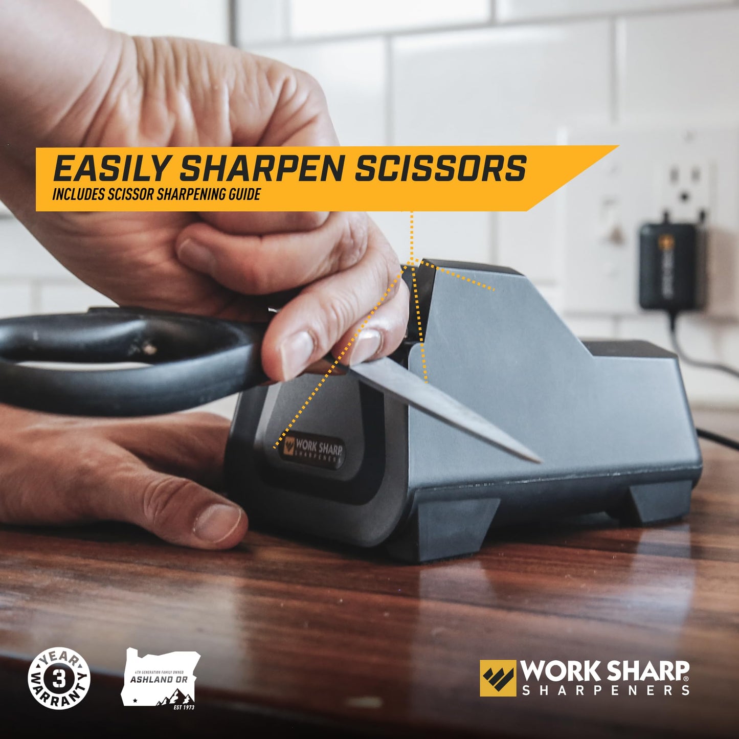 Work Sharp Electric Kitchen Knife Sharpener - Get knives ready for cookouts and BBQ's- Fits in Kitchen Drawer, Sharpens every time, fast & easy