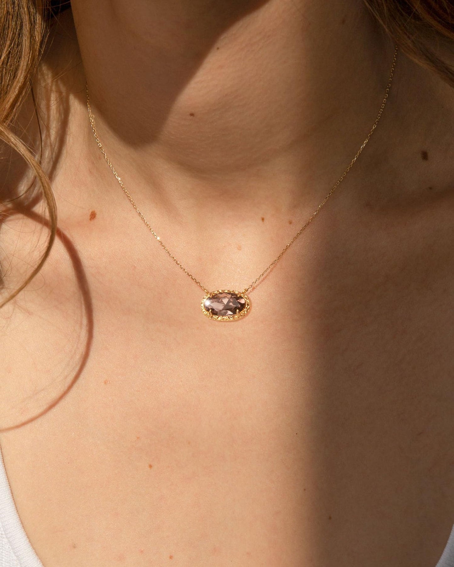 TLY Gold Necklace for Women 14k Gold Plated Dainty Gemstone Pendant Necklace Red Rose Quartz Black Emerald Green Blue Prom Choker Necklace Birthday Wedding Bridesmaid Necklace Mothers Day Jewelry gifts