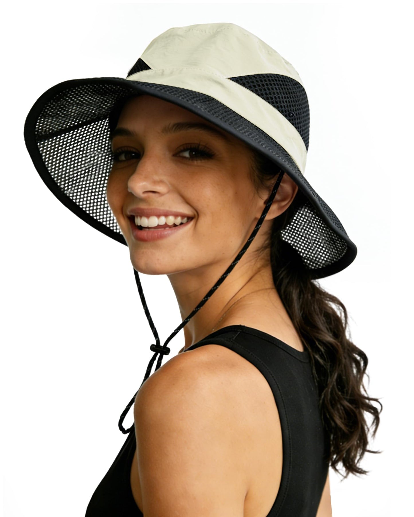 SENWAI Women's Sun Hat with Ponytail Hole, Breathable Foldable Summer Hat with Shapeable Brim for Hiking Beach Gardening, Beige