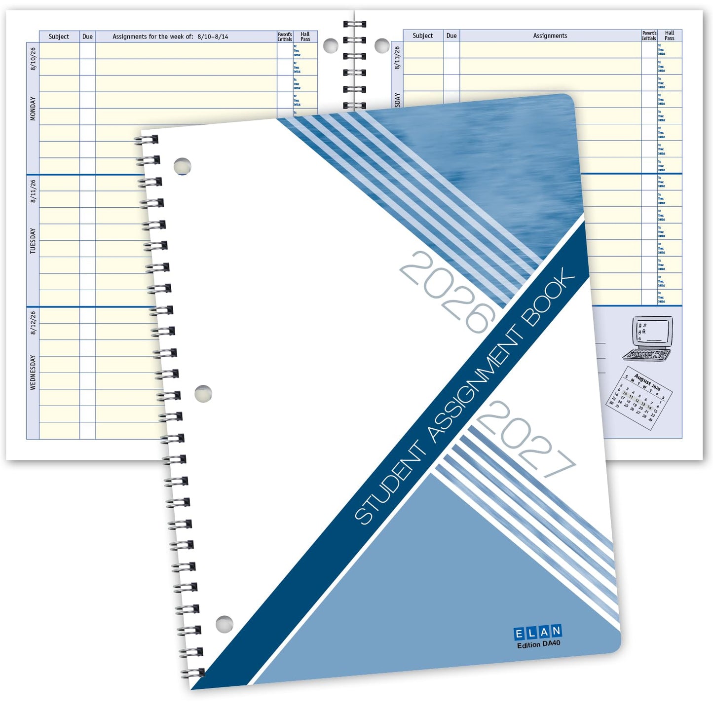 Elan Publishing Company Dated Student Planner: for Middle or High School August - July Dated for 2026-2027 Academic Year (Blue)