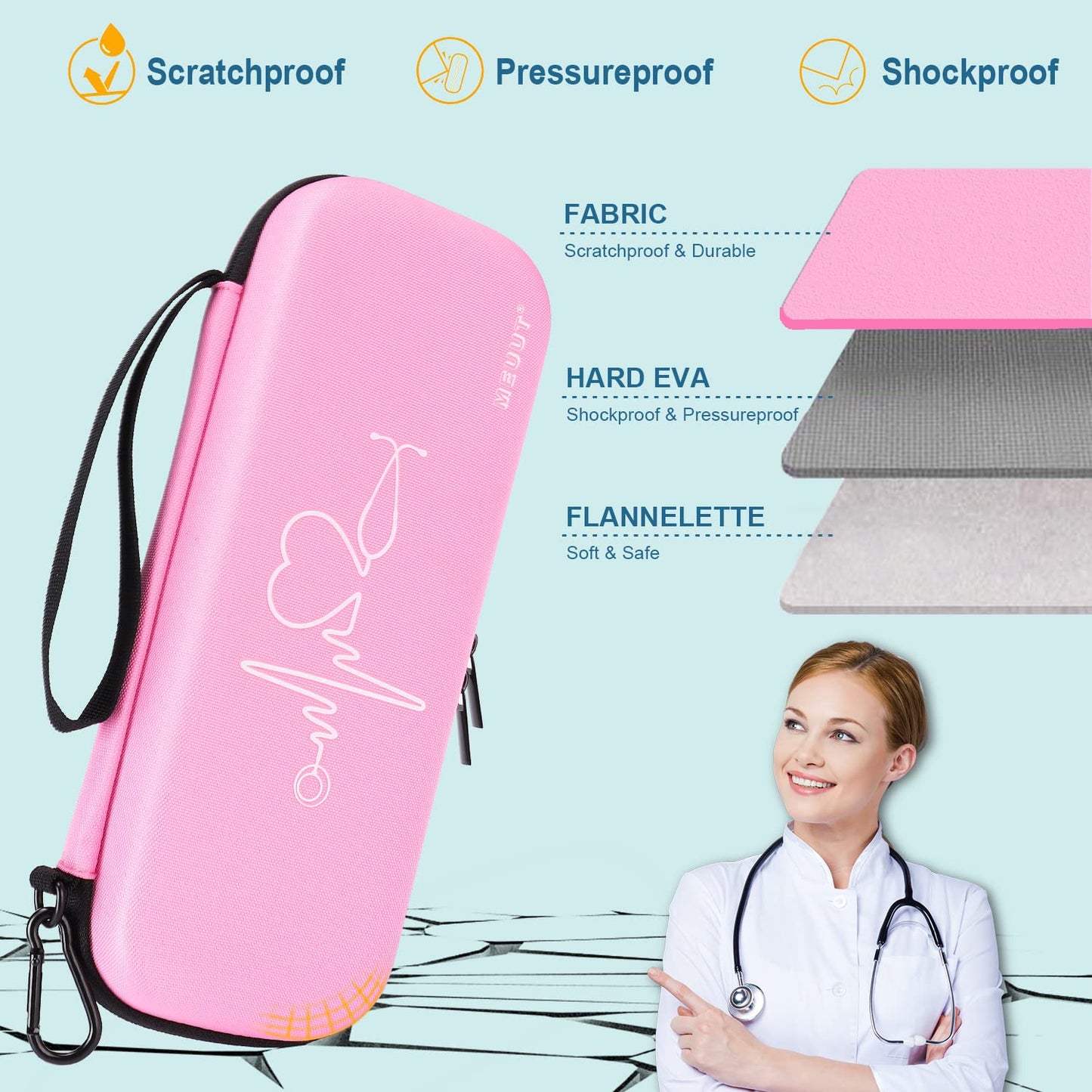 MEUUT 15 pcs Stethoscope Case Kits, Perfect Nurse Gift Include Stethoscope Case, Penlights, Medical Scissor, Bandage Wraps, Badge Holders for Nurse Student