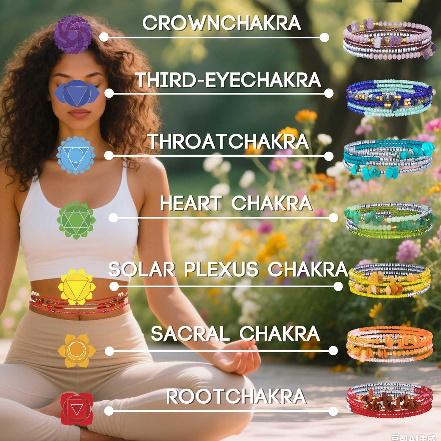 ELABEST Adjustable Handmade Waist Beads Stretchy 23-52 inch 8Pcs Chakra Body Belly Beaded Women Waist, Anklet, Bracelet, Necklace Jewelry with Screw clasp (Red, 39.3inch/100cm)