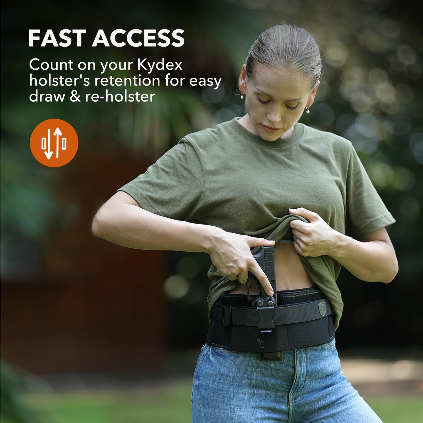 MUNALO Belly Band Holster for Women & Men Gun Holsters for Concealed Carry Tactical Pistol Belt Compatible with Any Kydex Holster for Running, Hiking, Jogging & EDC (Kydex Holster not Included)