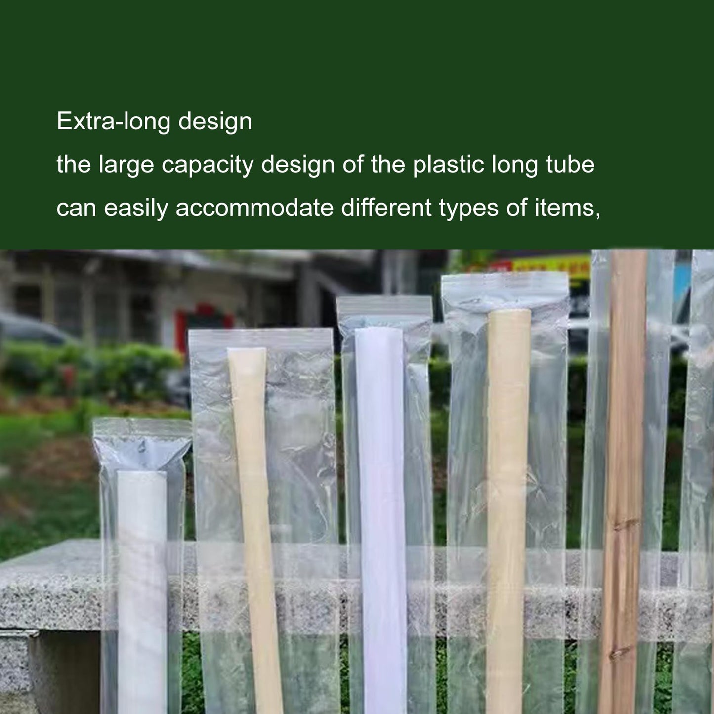 Flat Open 12x47 Inch (20-Pack) Extra Long Plastic Sleeves, Narrow Poster Bags, Plastic Blueprint Bags Waterproof Tube for Storage Clear