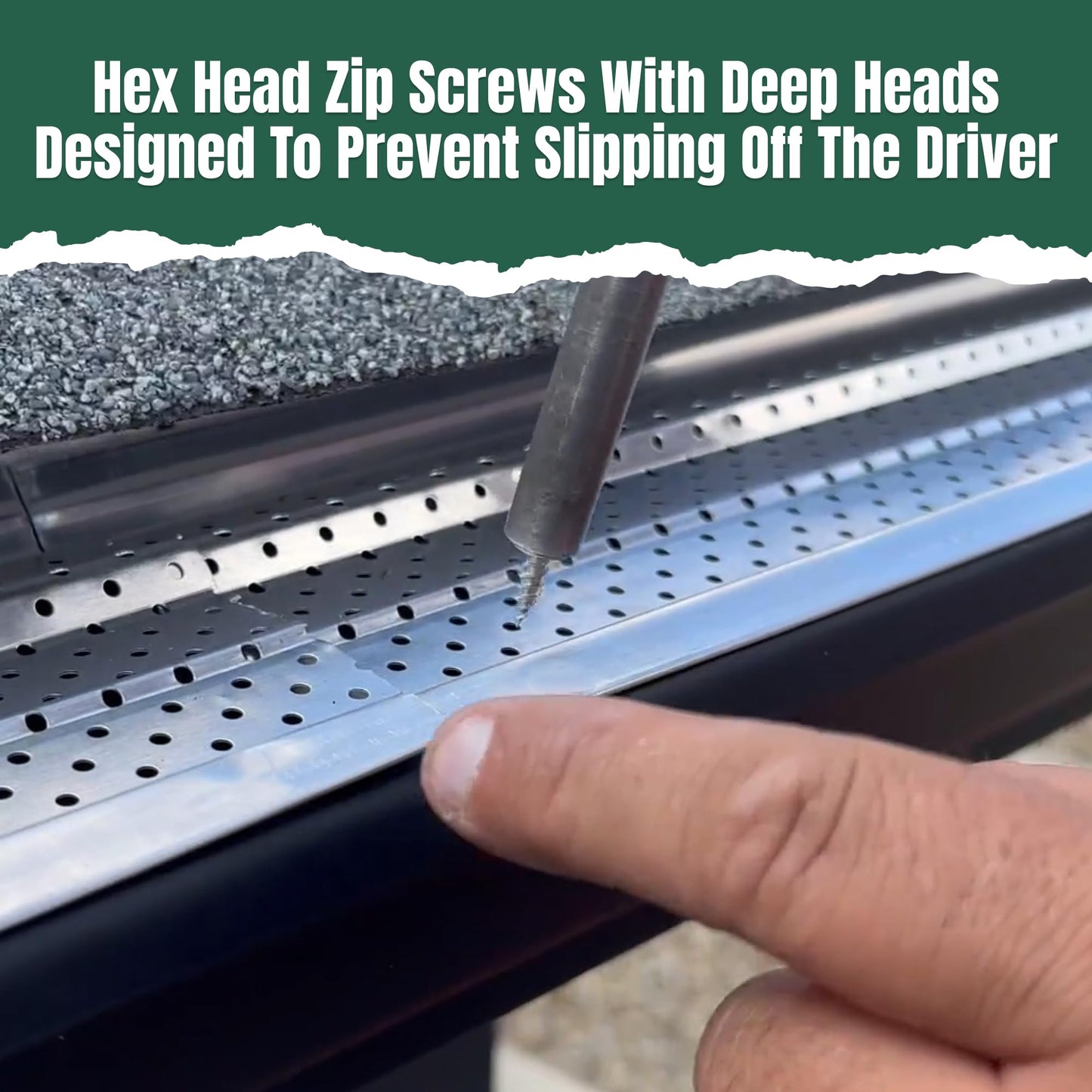 A-M Gutter Guard - 1/2" #8 Stainless Steel Zip Screws - Self-Piercing Xtra Sharp Tip - Mill Finish - 1/4" Hex Washer Head –100 Pack-Includes 1/4" Magnetic Hex Driver – for Gutter Install