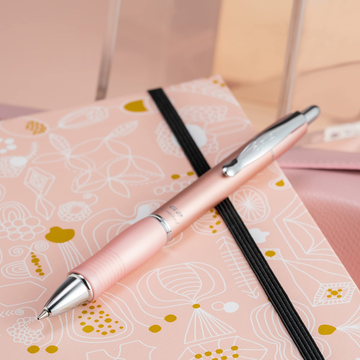 Pilot, G2 Limited Premium Gel Roller Pen, Fine Point 0.7 mm, Rose Gold Barrel, Black Ink