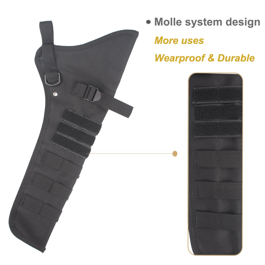 KRATARC Archery Lightweight Hip Arrow Quiver Foldable Compact Arrows Bag with Molle System Hanged for Target Shooting (Black- (with Belt))