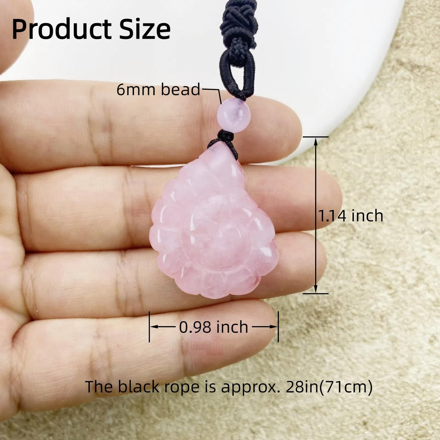 EDEN'S CALL Crystal Conch Shell Necklace for Women Healing Stone Ocean Pendant, Boho Beach Necklace with Polished Natural Gemstone Adjustable Cord Worry Stone Jewelry Gift, Rose Quartz