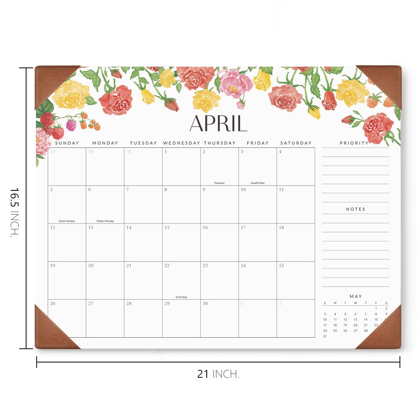 Jotsome Large Desk Calendar 2026-2027 with Desktop Pad, 18 Months Desk Pad Calendar from Now to June 2027 21''x16.5'', Desk Blotter Calendar for Home Office and School, Easy Planning