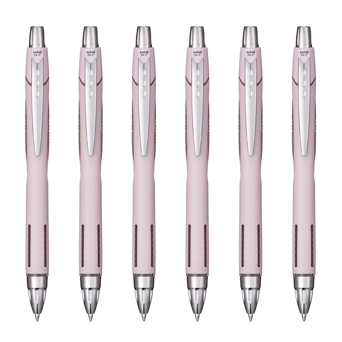 Uni-Ball Jetstream RT Ballpoint Pen, Fine Point (0.7mm), Lavender Barrel, Black Ink. 6 Pens