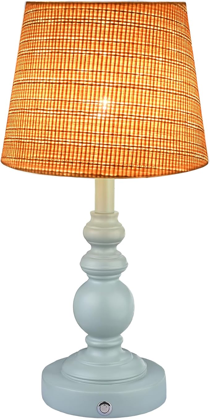 Cordless Boho Sculptural Table lamp Blue, 5200-mAh Rechargeable Battery Touch Lamp, 3-Way Dimmable, Build-in LED 320 Lumens Max, Resin Home Decor, for Bedroom Living Room Dining Room