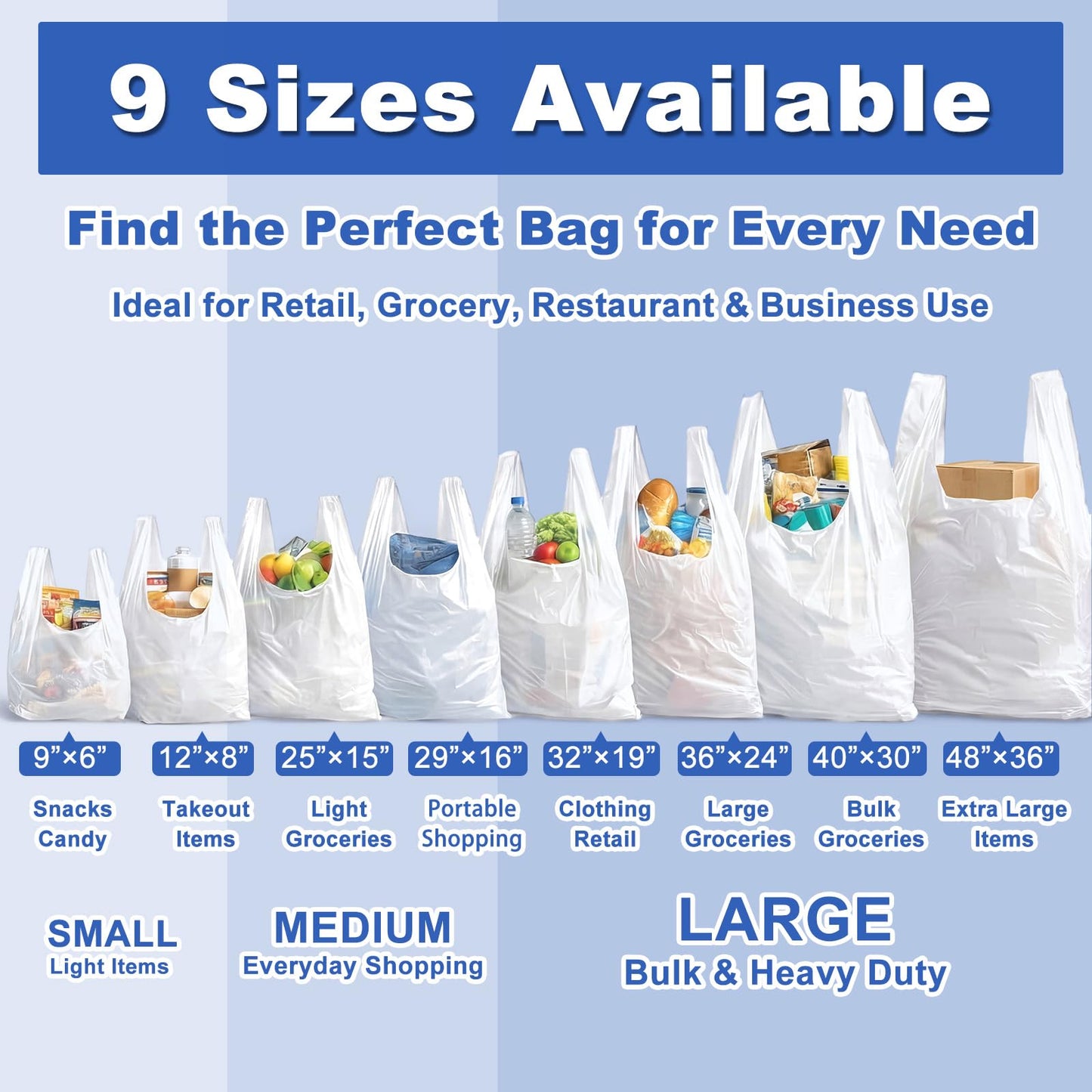 AmazingSpark 100 Pack Extra Large Plastic Shopping Bags with Handles, 36'' x 24'' x 8'', Reusable Heavy Duty T-shirt Bags Bulk with Handles for Grocery Restaurant, Retail, Business(Fits 30 Gallon)
