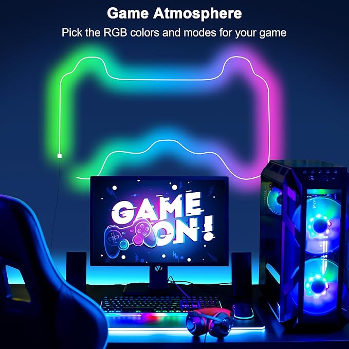 Cozylady 100Ft (50Ft * 2 Rolls) RGB LED Neon Rope Lights for Bedroom, 30m LED Strip Lamp with Double Sided Adhesive Tape, App/Remote Control DIY Lights Decorate The Outdoor and Indoor of Your Home