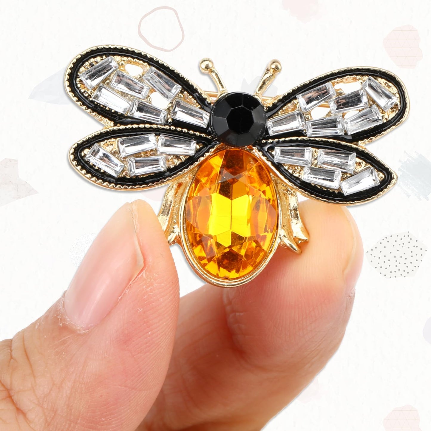 Bee Brooch Pin, Honey Bee Rhinestone Pins Vintage Crystal Insect Themed Lapel Pins Stylish Accessories for Women Men Party Dating Daily