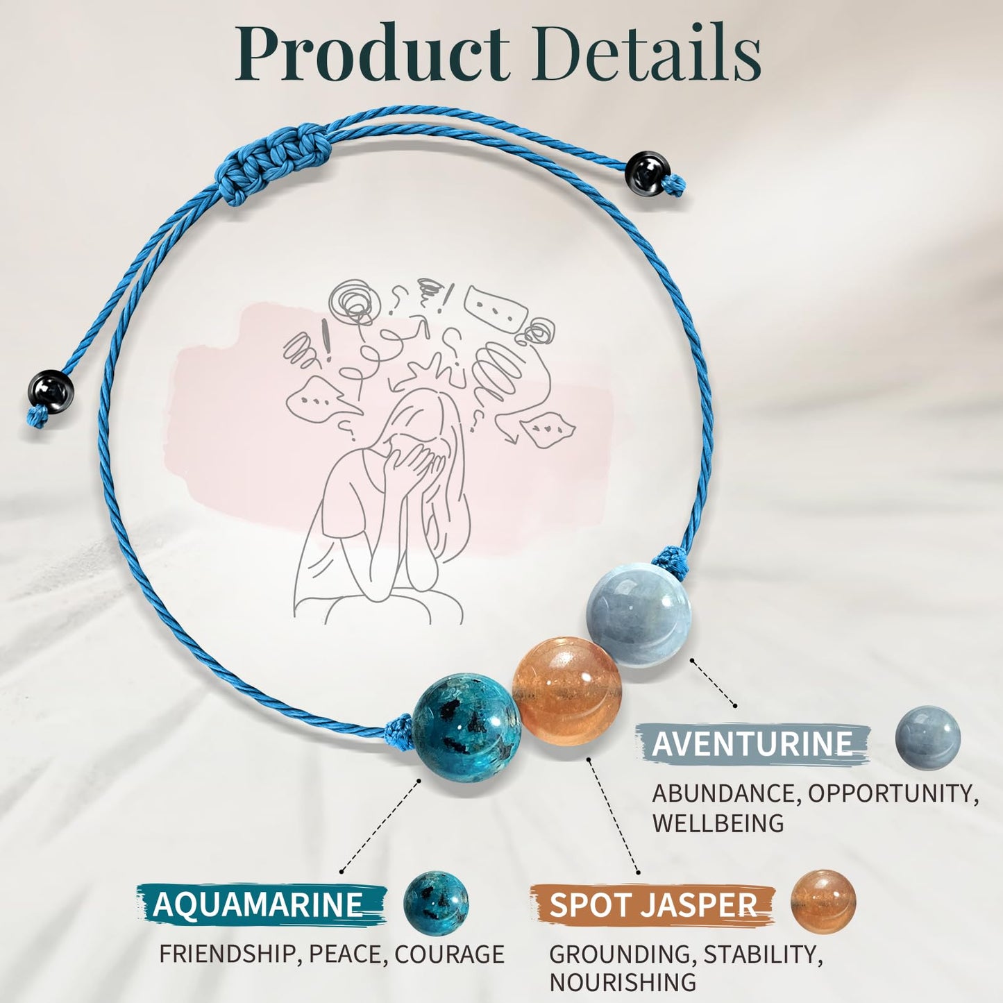 ZOKCC Crystal Healing Bracelets Gifts for Women: Spiritual Natural Healing Stone Anxiety Protection Bracelets Birthday Christmas Gifts for Friends Sister Coworker Nurse Teacher