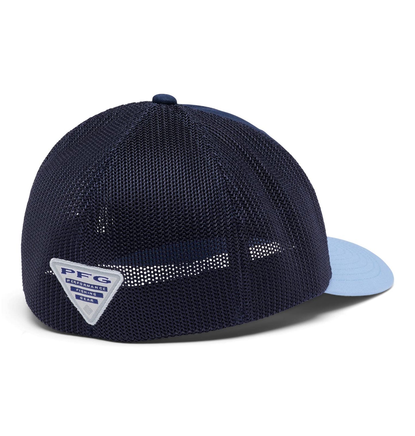 Columbia Unisex PFG Fish Flag Mesh Ball Cap - Low, Collegiate Navy/Agate Blue/Mid Atlantic Flag, Small/Medium