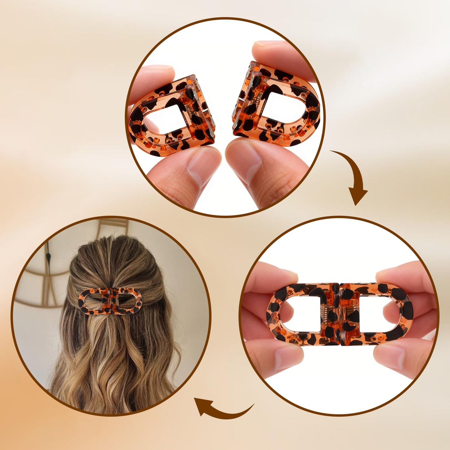 Magnetic Hair Clips, Strong Hold No-Slip Magnetic Hair Styling Clips, Clip No Crease Hair Types Strong Hold, Seamless 2-in-1 Design for Easy Everyday Hairstyles (New-4pcs)