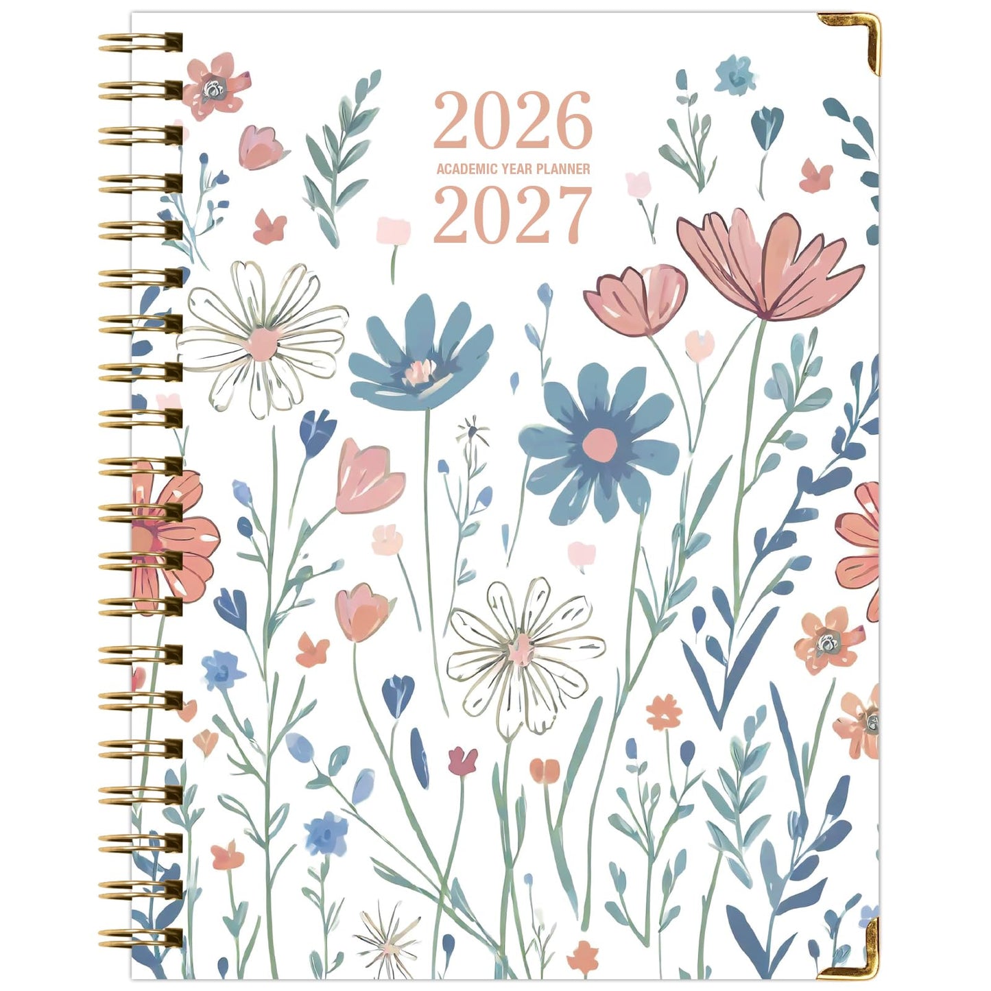 HARDCOVER Academic Year 2026-2027 Planner: 14 Months (May 2026 Through June 2027) 8.5"x 11" Daily Weekly Monthly Planner Yearly Agenda. Bookmark, Pocket Folder and Sticky Note Set (Colorful Botanicals)