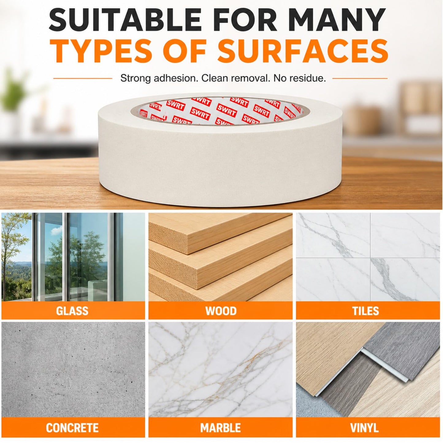 SWRT Masking Tape 1 Inch Wide x 55 Yards x 12 Rolls, White Painters Tape for General Purpose Use, Masking Tape Bulk for Kitchen Labeling, Crafts & Home Projects (660 Yards Total)