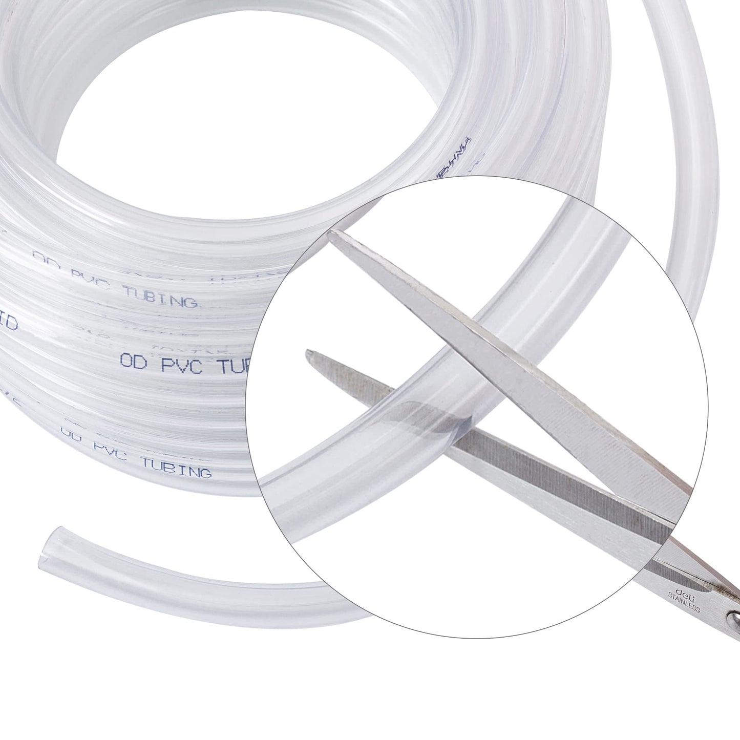 DAVCO 1/2" ID - 10 ft Clear Vinyl Tubing, Low Pressure Flexible PVC Tube, Heavy Duty UV Chemical Resistant Lightweight Plastic Vinyl Hose, BPA Free and Non Toxic, with 2 Stainless Clamps