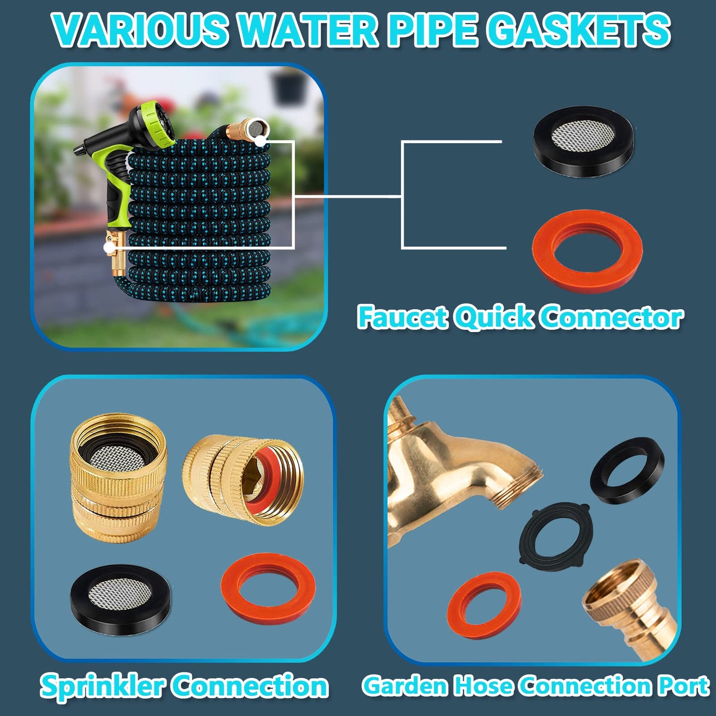 KEZE 780 PCS Rubber Washer Assortment Kit 14 Size Water Hose Washers and 18 Size Nitrile O Ring Washers Set for Outside Faucet Spigot Garden Hose Pressure Washer Plumbing Repair OD 5-33MM