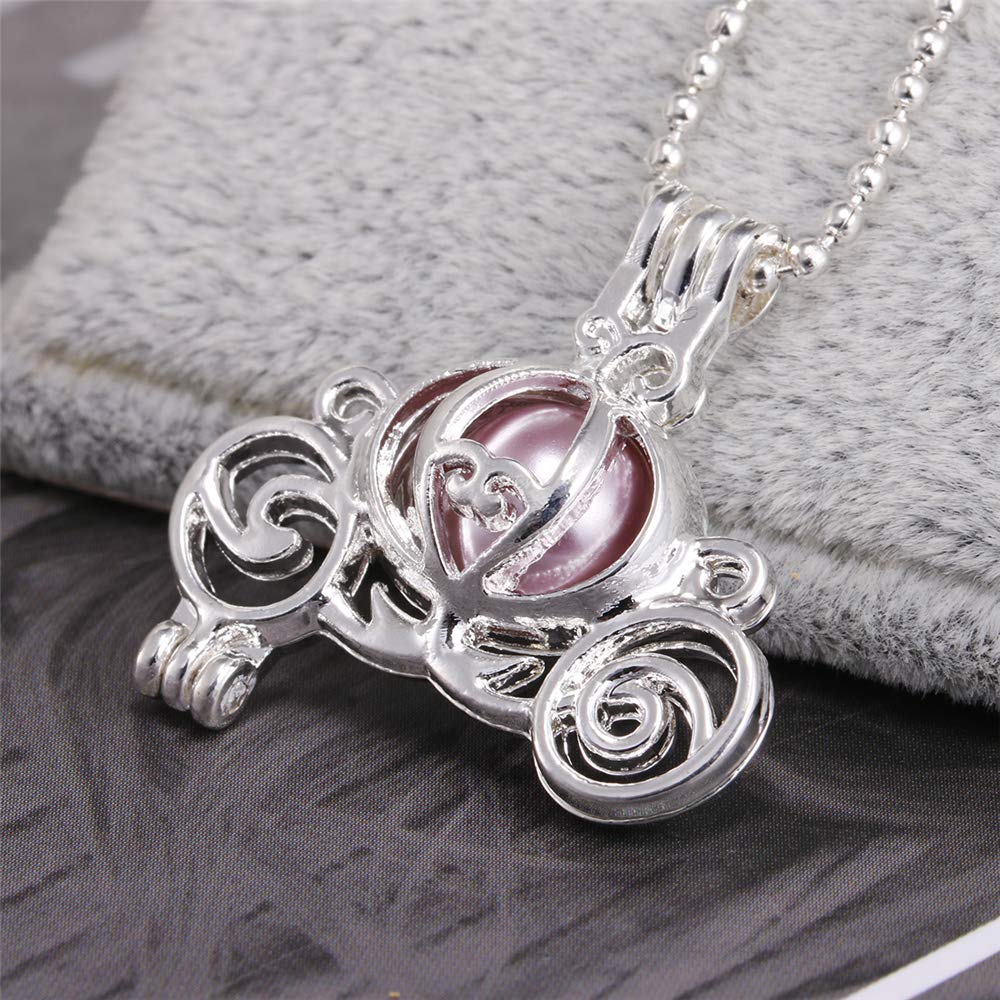 Vie jeune Mixed Pearl Cage Locket Pendants Set, Essential Oil Diffuser DIY Necklace Bracelet Jewelry Making Craft, Bulk Beads Aromatherapy Diffuser Charms Gifts for Women (Random 30pcs Silver)