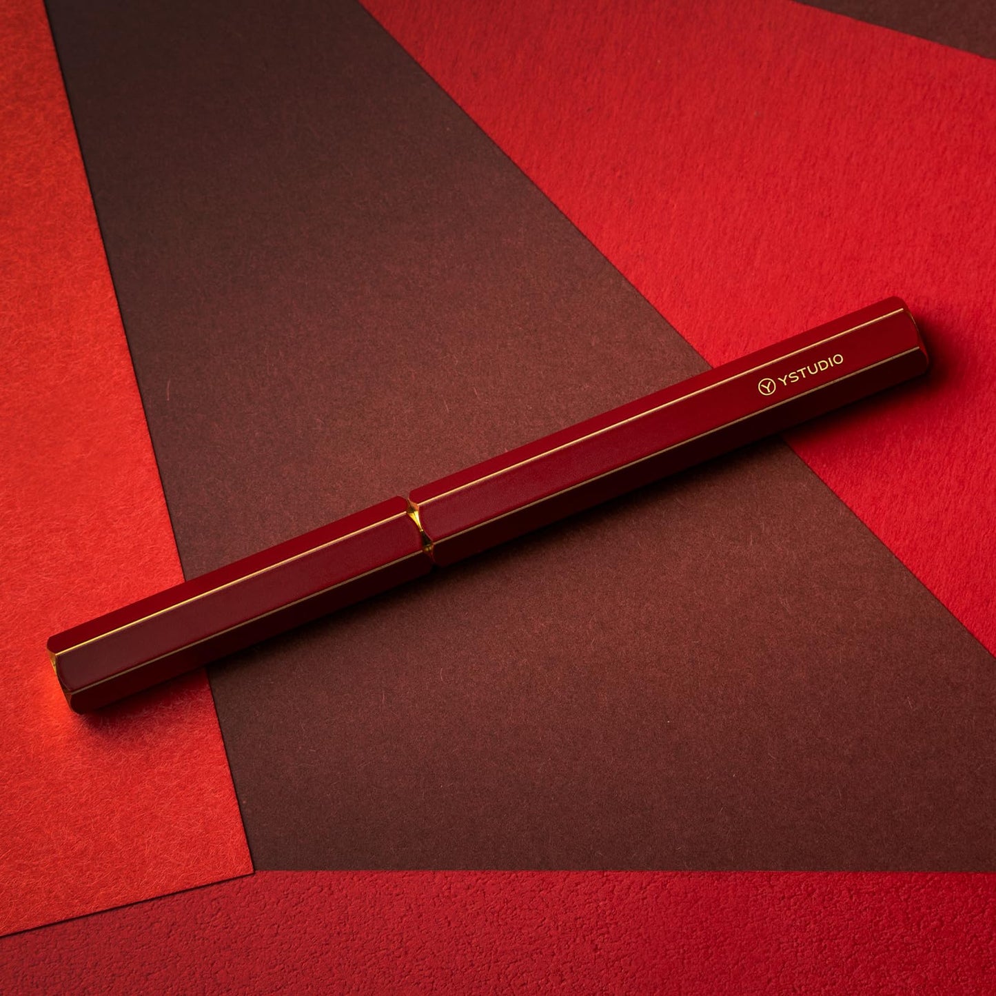 YSTUDIO Stunning Classic Revolve Fountain Pen, Schmidt Gilded Nib, Best Pen Gift Set for Men & Women, Professional, Executive Office, Nice Pens（red，M nib）