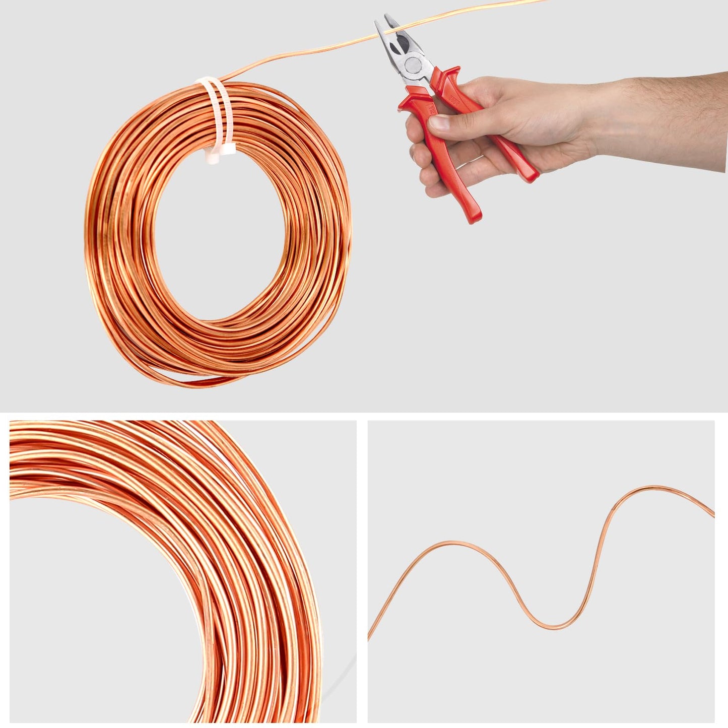99.9% Soft Copper Wire, 14 Gauge/ 1.63 mm Diameter, 79 Feet / 24m, 1 Pound Spool Pure Copper Wire, Jewelry Making Wire Craft Wire